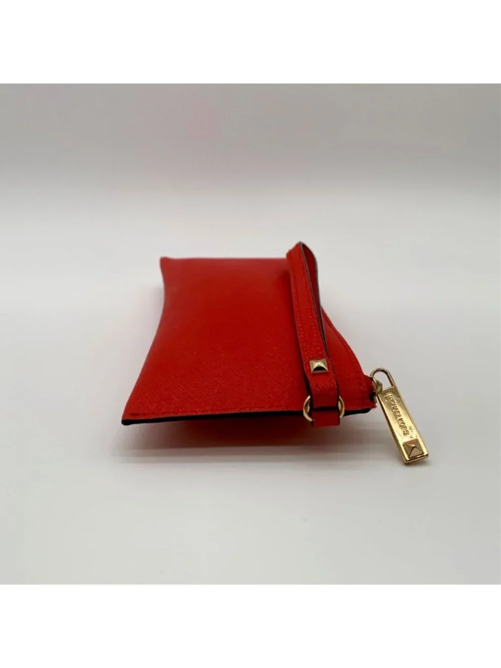 Michael Kors Red Saffiano Leather Selma Stud Wallet